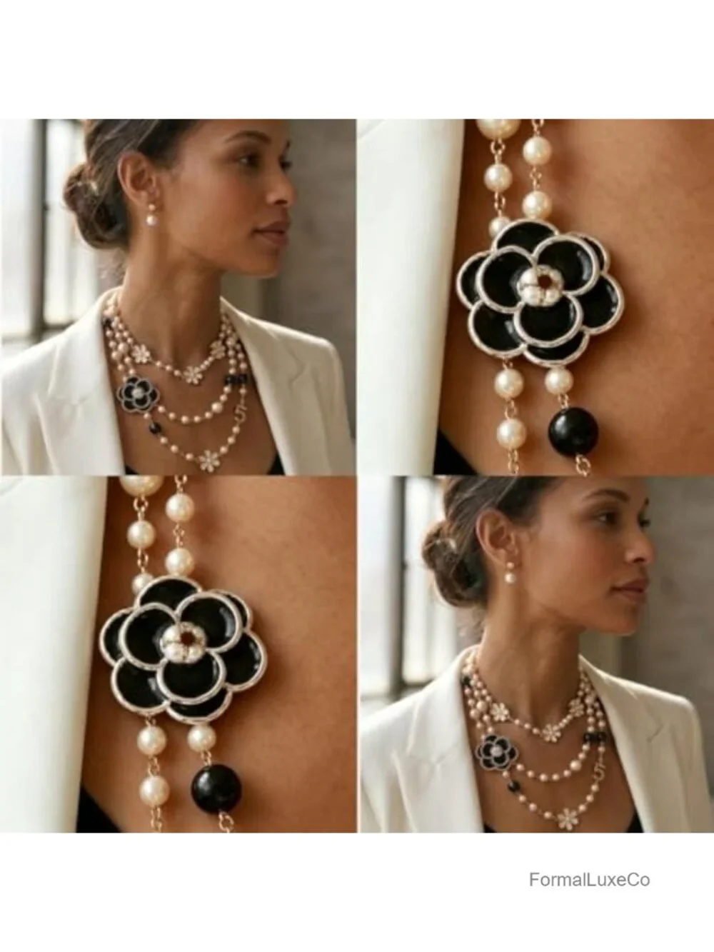 Vintage Layered Faux Pearl Necklace for Women - 37